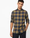 AJIO Checked Shirt with Patch Pocket...