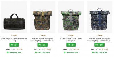 AJIO : F-Gear Travel Bags Upto 74% Off