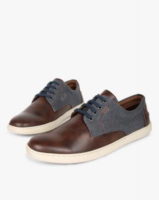 AJIO Panelled Low-Top Lace-Up Sneakers