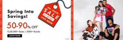 AJIO Sale: SPRING into SAVING 50% to 90% OFF