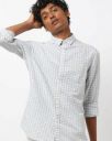 AJIO Slim Fit Checked Shirt with Patch Pocket...