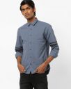 AJIO Slim Fit Shirt with Placement Stripes...