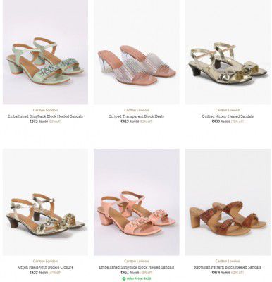 AJIO : Upto 82% Off on CARLTON LONDON Heeled Sandals