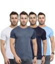 AWG - All Weather Gear Men Polyester Dry Fit Round Neck T-Shirt - Pack of 4...
