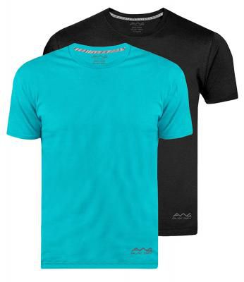 AWG Men's Dryfit Polyester Round Neck Half Sleeve T-Shirts - Pack of 2