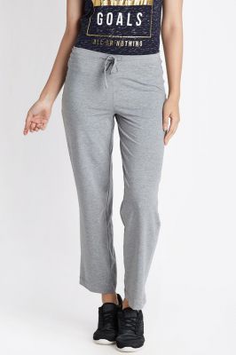 Ajile Women Solid Slim Fit Grey Track Pants