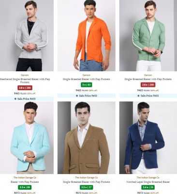 Ajio: Men's Blazers & Waistcoats Starts ₹600| Upto 80% Off