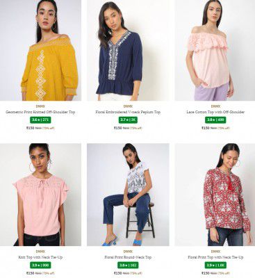 Ajio : Upto 80% Off On Dnmx Women's Shirts, Tops & Tunics