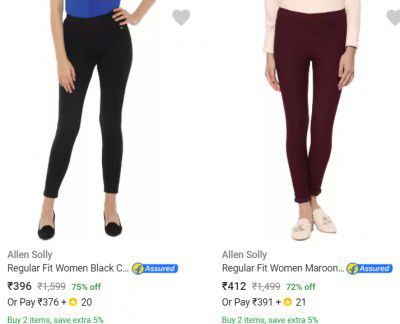 Allen Solly Women's Trousers at 80% off