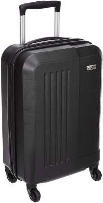 Amazon Brand - Solimo Black Hardsided Cabin Trolley, 55 cm