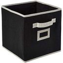 Amazon Brand - Solimo Fabric Foldable Storage Organiser, Black...