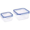 Amazon Brand - Solimo Square Glass Storage Container Set, Set of 2, Transparent...