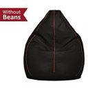 Amazon Brand - Solimo XXXL Bean Bag Cover (Black with Pink Piping)...