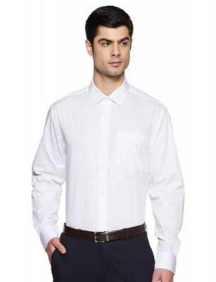 Amazon Brand - Symbol Men's Solid Regular Fit Full Sleeve Cotton Formal Shirt