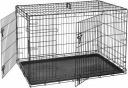 AmazonBasics Double Door Folding Metal Dog Cage with Paw Protector, 48 inches...
