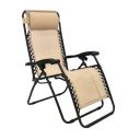 AmazonBasics Zero Gravity Reclining Lounge Portable Chair (Beige, Fabric & Steel)...