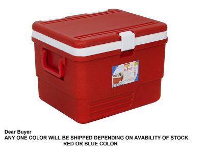 Aristo Plastic Insulated Icebox, 25 Liter, Red/Blue