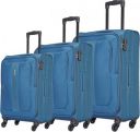 Aristocrat 3Pcs soft Trolley Set Blue (58,69,79 cm) Expandable Check-in Luggage - 31 inch Blue...