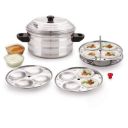 BMS LIFESTYLE Stainless Steel 4-Plates Idly Cooker, Induction & Gas Stove Compatible Idli Maker (4-Plates | 16 IDLI)...