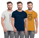BULLMER Mens Halfsleeve Round Neck Printed Cotton Tshirt - Combo Tshirt - Pack of 3...