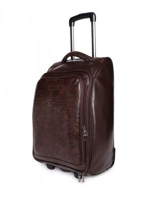 Bags.R.us Unisex Brown Textured Cabin Trolley Bag