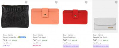 Bagsy Malone Clutches & Wallets Upto 88% Off