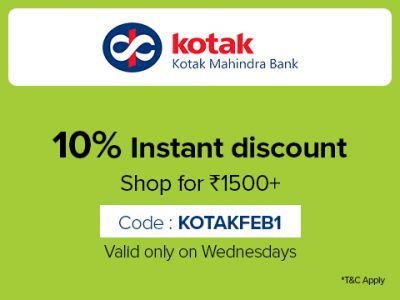 10% Discount on a minimum purchase of Rs.1500 on Kotak Cards
