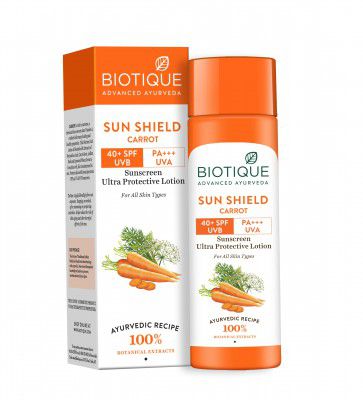 Biotique Bio Carrot Face And Body Sun Lotion All Skin Type SPF 40 Uva/Uvb - 120Ml