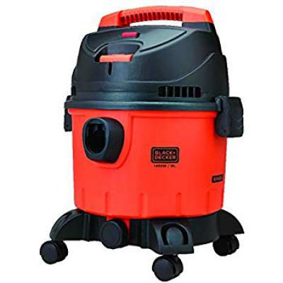 Black+Decker WDBD15 15-Litre, 1400 Watt, 16 KPa High Suction Wet and Dry Vacuum Cleaner and Blower with HEPA Filter and Reusable Dustbag (Red/Grey)
