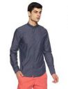Breakbounce Mens Solid Slim Fit Casual Shirt (SH1203_Dark Navy_Medium)...