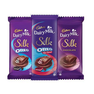 Cadbury Dairy Milk Silk Large Chocolates Combo (Silk Oreo Red Velvet 130g, Silk Oreo 130g, Silk Plain 150g), 410g