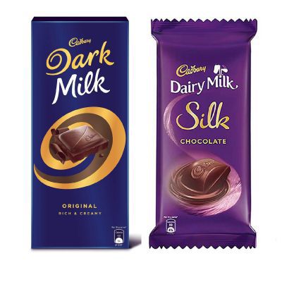 Cadbury Large Chocolate Combo(Dark Milk 156g + Silk Plain 150g), 306 g