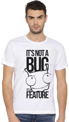 Canis Printed Men Round Neck Multicolor | It's not a Bug, its Feature T-Shirt