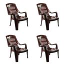 Cello Plastic Comfort Sit Chairs (Rose Wood) Set of 4...