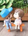 Chocozone Kissing Couple on Bench Resin Showpiece Couple Miniatures Romantic Gifts for Boyfriend...