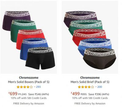 Chromozome Men's Innerwear at 44% Off