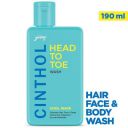 Cinthol Head to Toe, 3-in-1 Wash (Shampoo, Face and Body) – COOL WAVE, 190ml...
