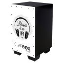 Clapbox Flow Graphic Cajon CB-FLW8, Walnut wood (H:50 W:30 L:30) - 3 Internal Snares, Black (Music is life)...