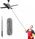 ZARQITO Microfiber 100 inch ExtensionPole with Cleaning Fan High Ceiling Wet and Dry Duster...