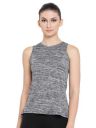 Clovia Women's Grey Gym/Sports Textured Activewear Top...