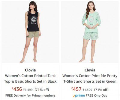 Clovia Women's Pyjama Sets at Upto 80% Off