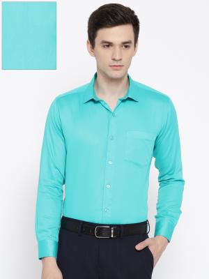DENNISON Men Blue Comfort Fit Solid Formal Shirt