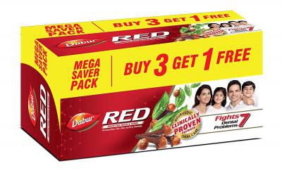 Dabur Red 600g (150g x 4, Pack of 4) Toothpaste