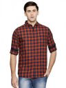Dennis Lingo Men's Checkered Mustard Slim Fit Casual Shirt...