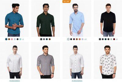 Dennis Lingo Men's Cotton Sky Blue Solid Casual Shirt