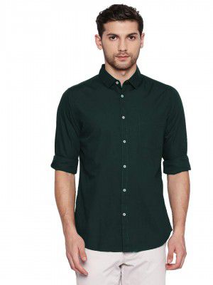Dennis Lingo Men's Solid Slim Fit Cotton Casual Shirt with Spread Collar & Full Sleeves (Also Available in Plus Size)