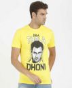 Dhoni Printed Men Round Neck Black, Yellow T-Shirt...