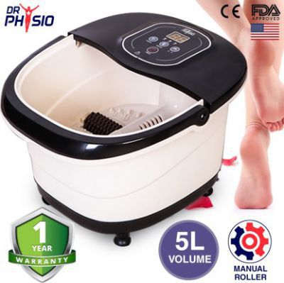 Dr Physio (USA) Electric Powerful Pedicure Tub Foot Spa Machine With Manual Roller, Bubble, Massage & Heat for Pain Relief Massager