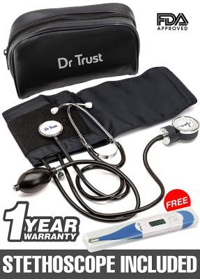 Dr Trust (USA) Sphygmomanometer Aneroid Type Manual Blood Pressure Monitor with Stethoscope