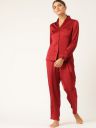 ETC Women Maroon Solid Pyjama Set...